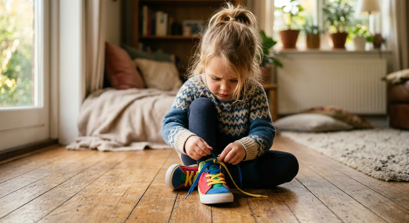 Quando i bambini imparano ad allacciarsi le scarpe da soli